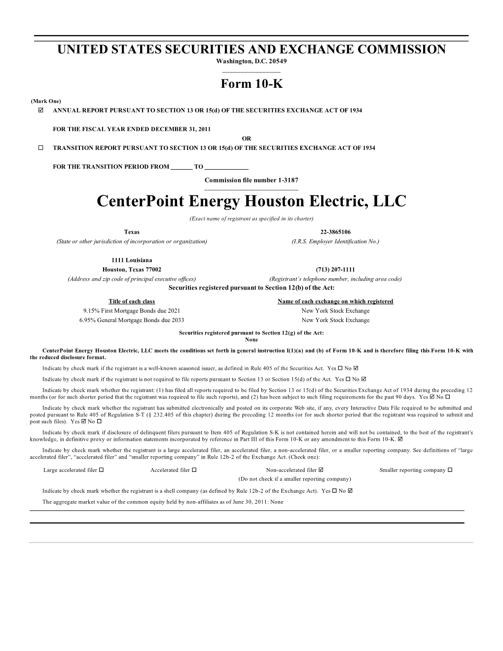 Centerpoint Energy Houston Electric, LLC