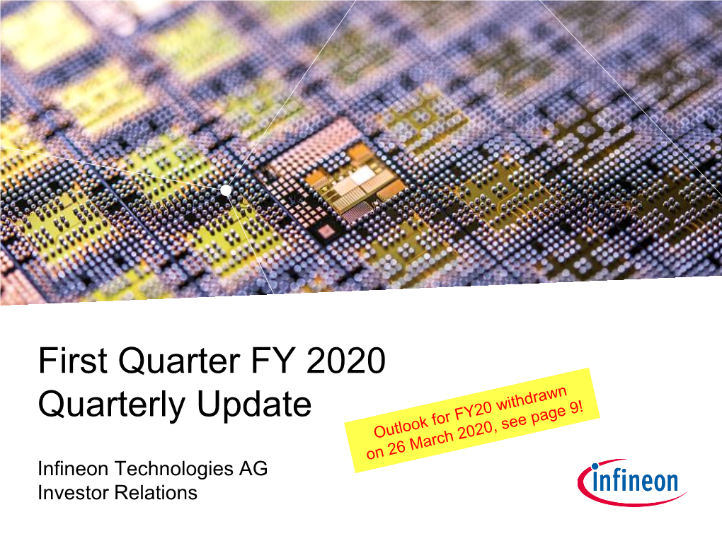 First Quarter FY 2020 Quarterly Update