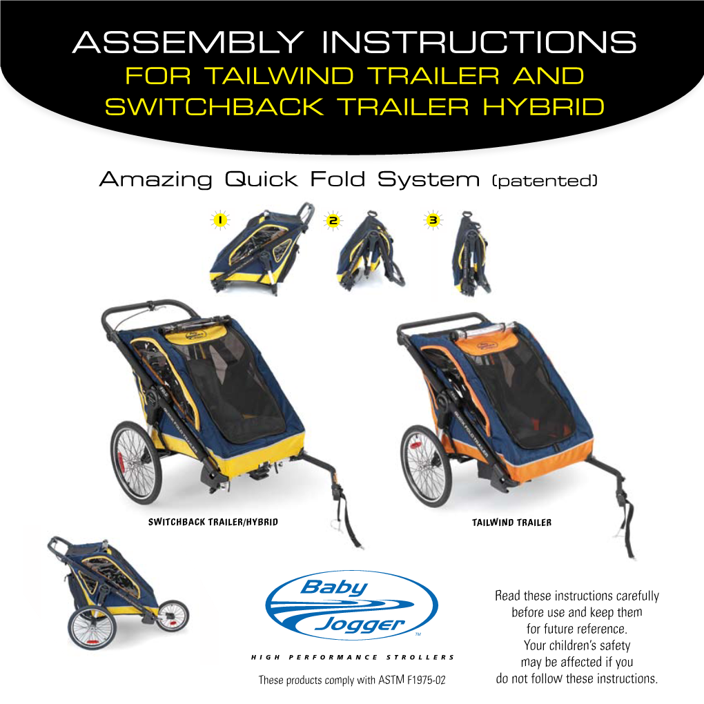 Assembly Instructions for Tailwind Trailer and Switchback Trailer Hybrid