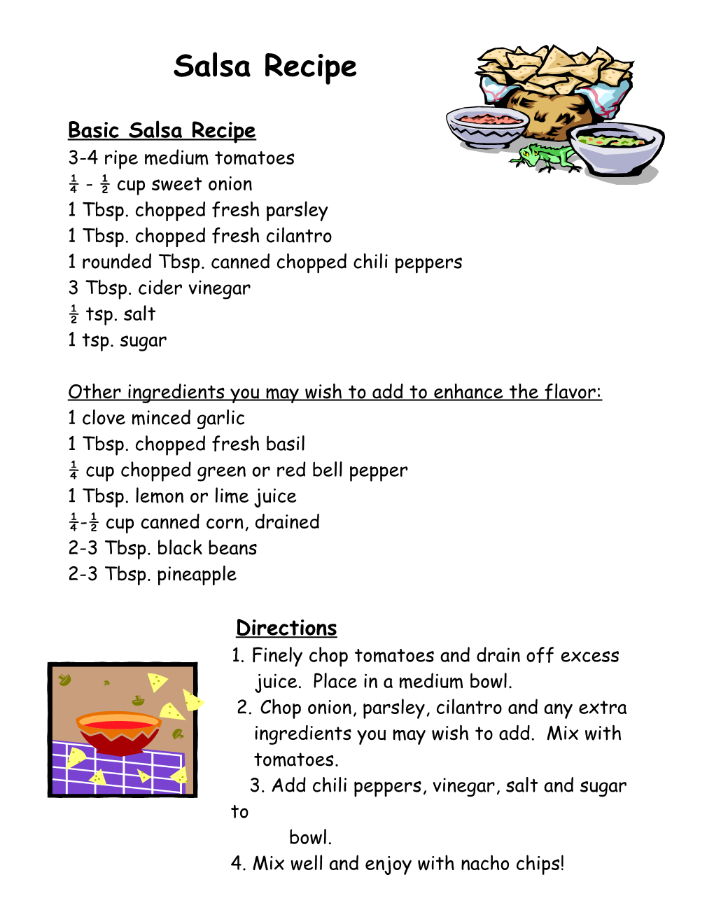 Basic Salsa Recipe