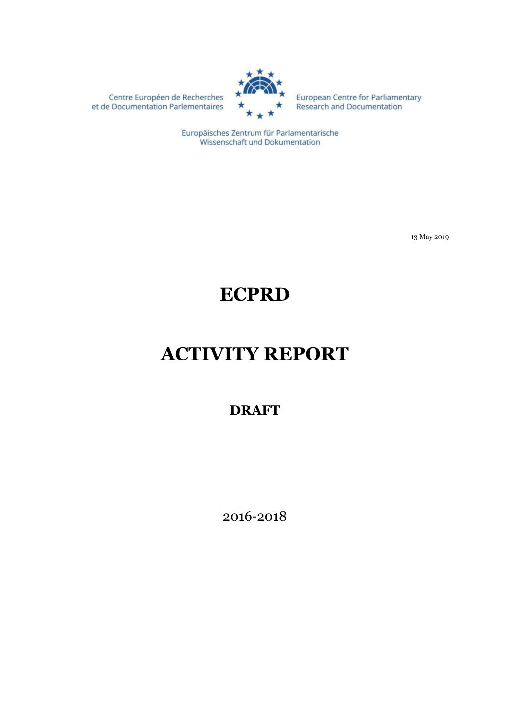 ECPRD Activity Report 2016-2018