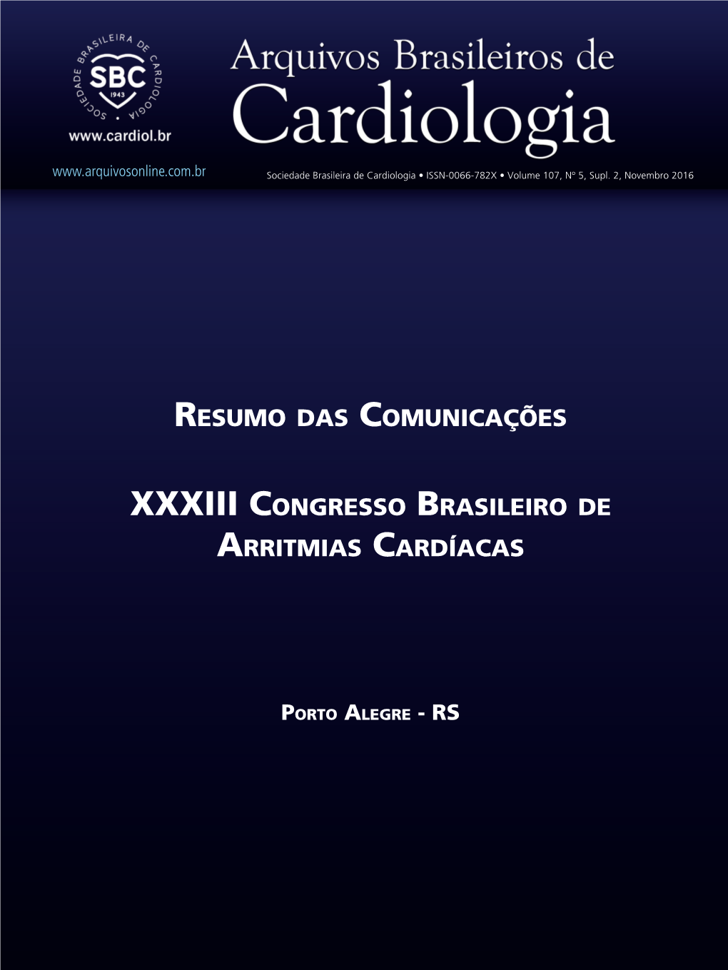 Resumo Das Comunicações Xxxiii Congresso Brasileiro De