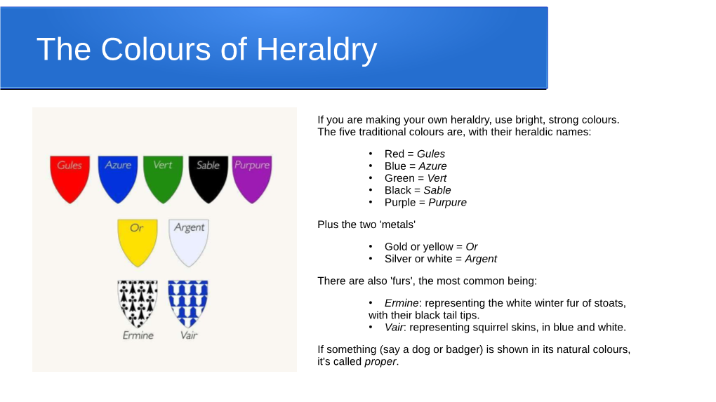 The Colours of Heraldry