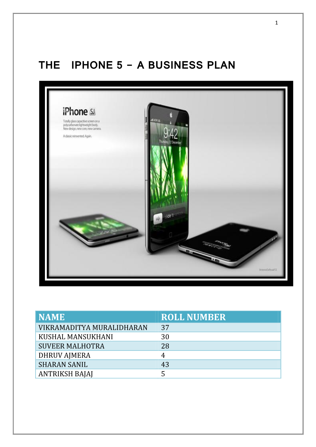 The Iphone 5 - a Business Plan