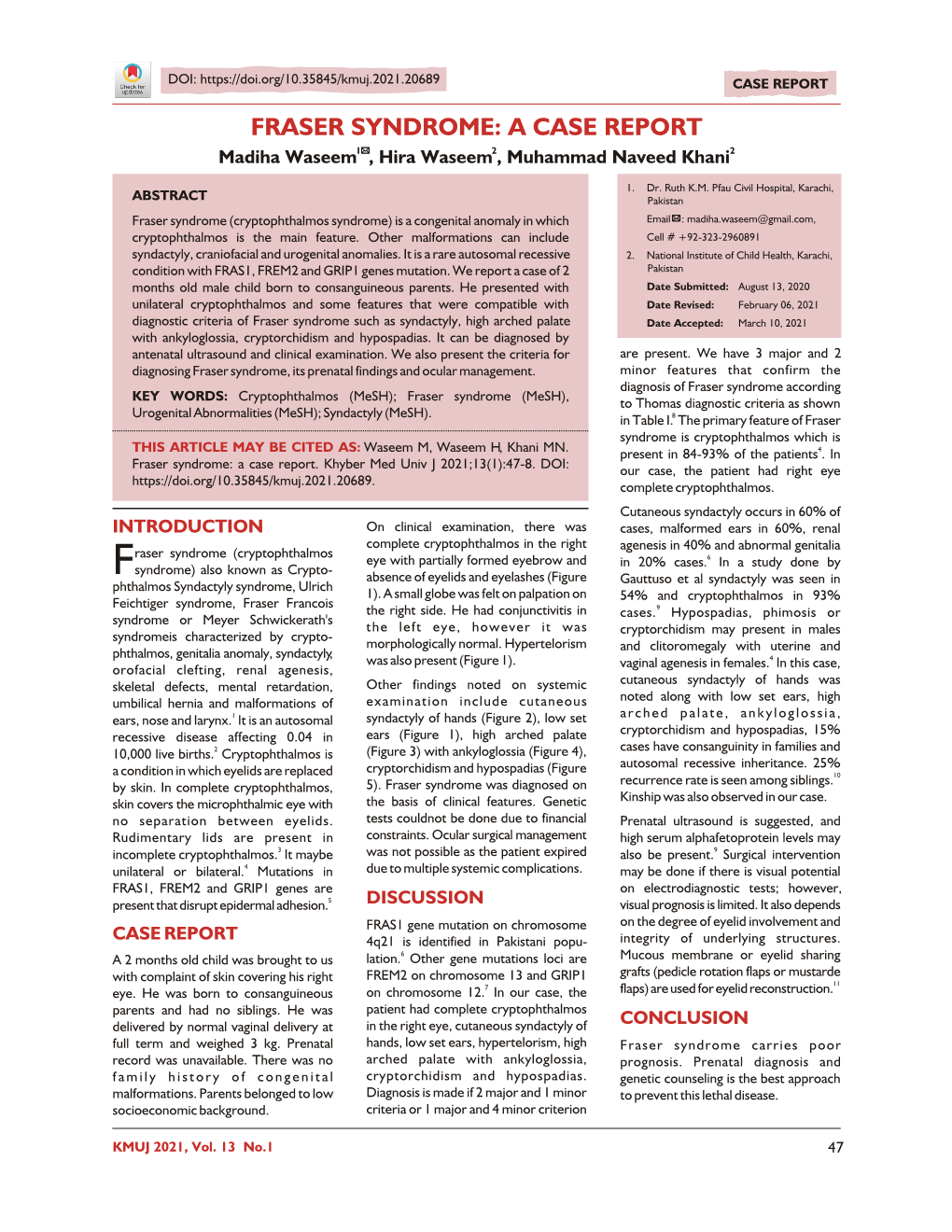 11 CE AS-20689-Fraser Syndrome Case Report