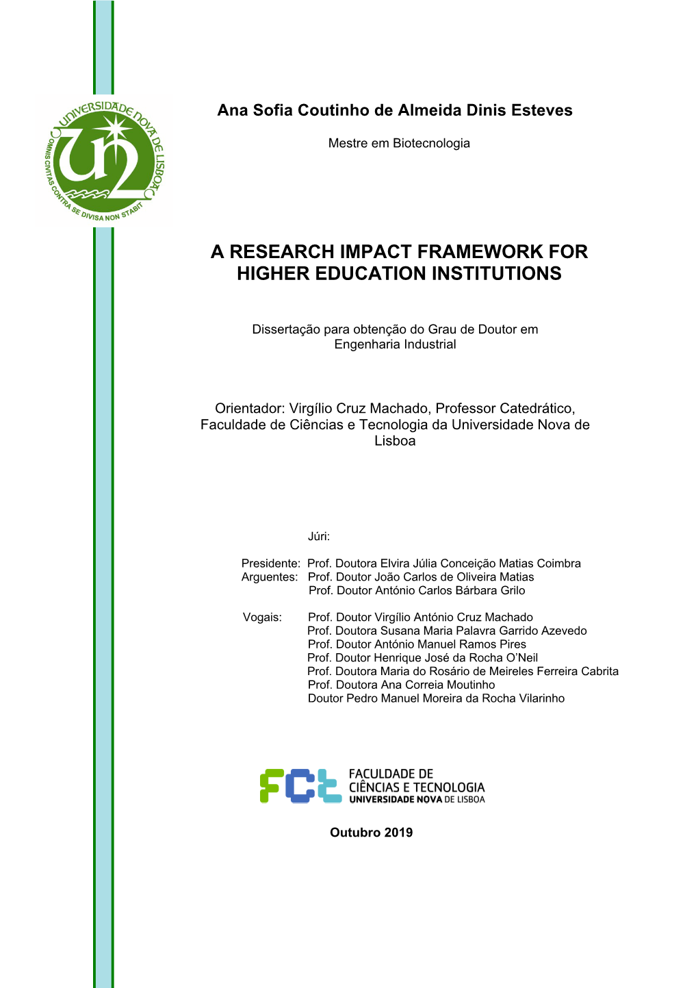 A Research Impact Framework for Higher Education Institutions