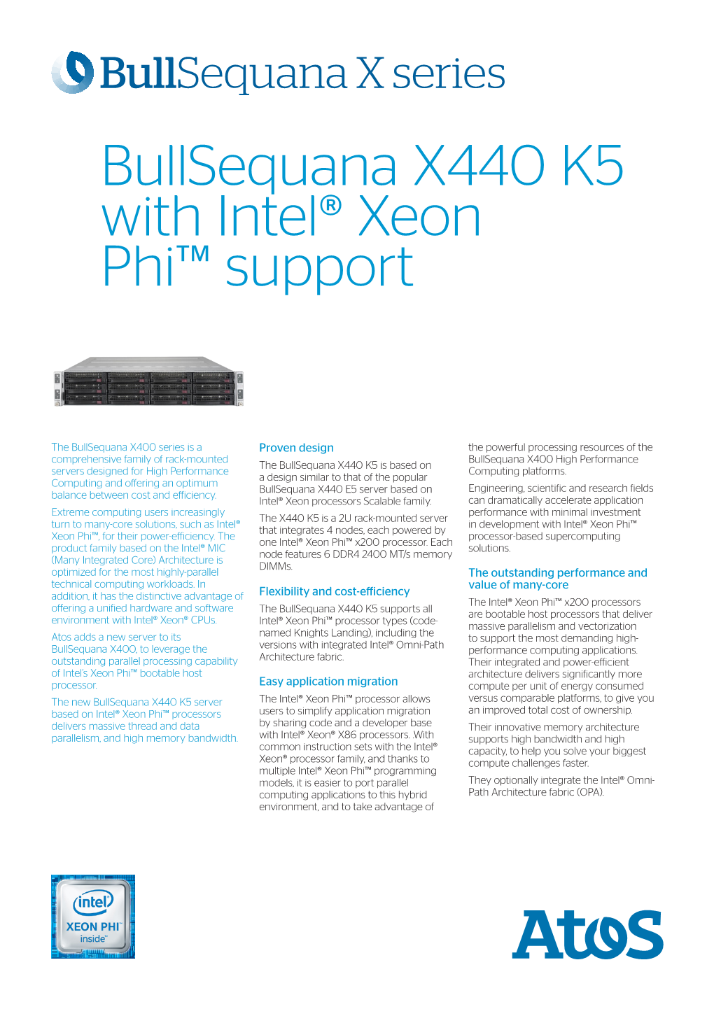 Bullsequana X440 K5 with Intel® Xeon Phi™ Support