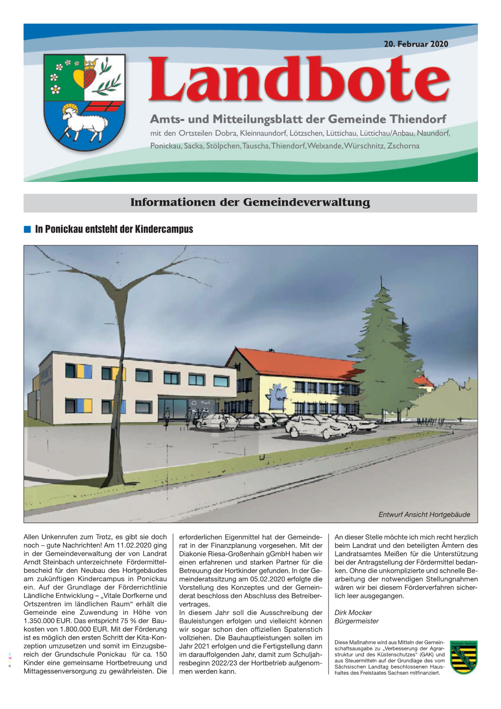 Amts- Und Mitteilungsblatt Der Gemeinde Thiendorf