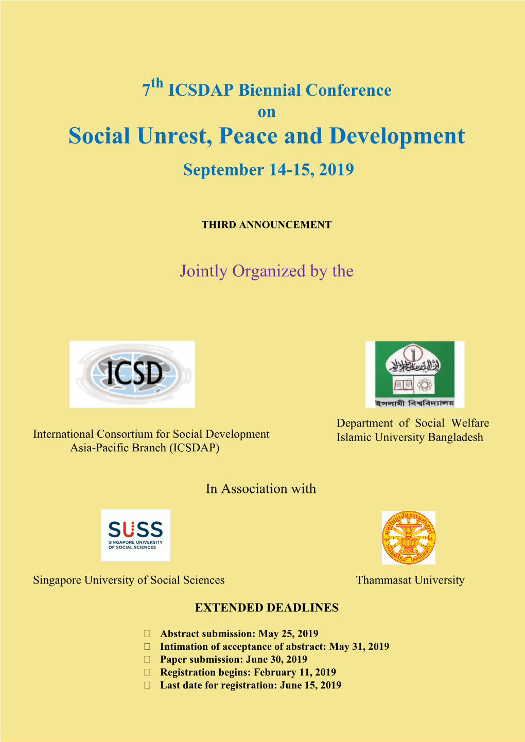Social Unrest, Peace and Development