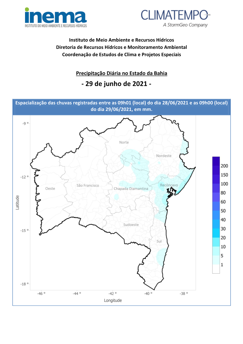 Instituto De Meio Ambiente E Recursos Hídricos Diretoria De Recursos Hídricos E Monitoramento Ambiental Coordenação De Estudos De Clima E Projetos Especiais