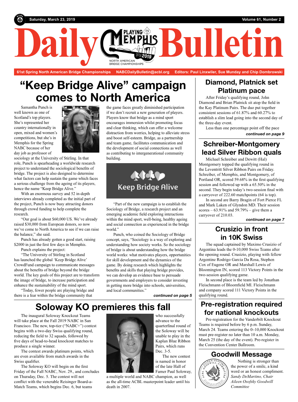 “Keep Bridge Alive” Campaign Comes to North America