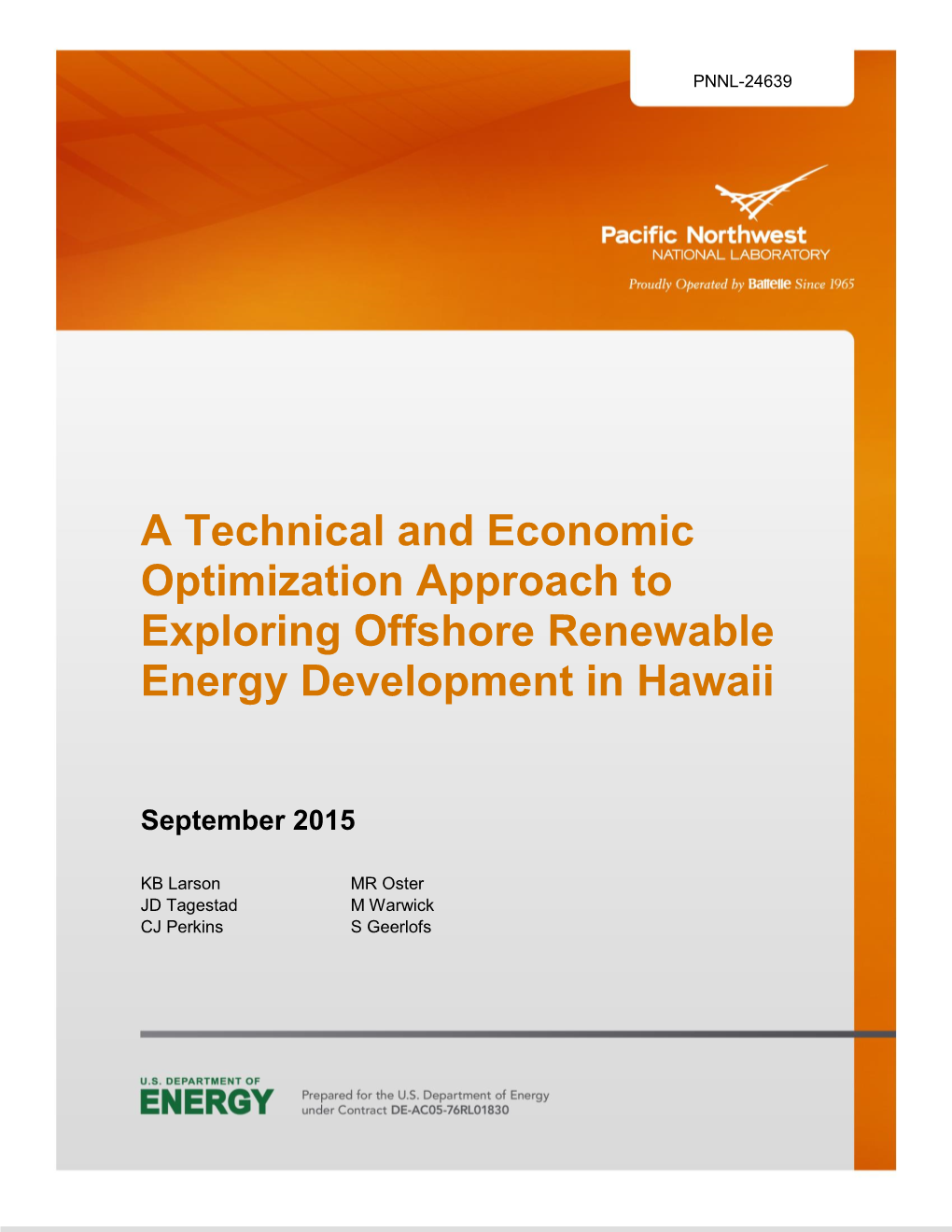 A Technical and Economic Optimization Approach to Exploring Offshore Renewable Energy Development in Hawaii