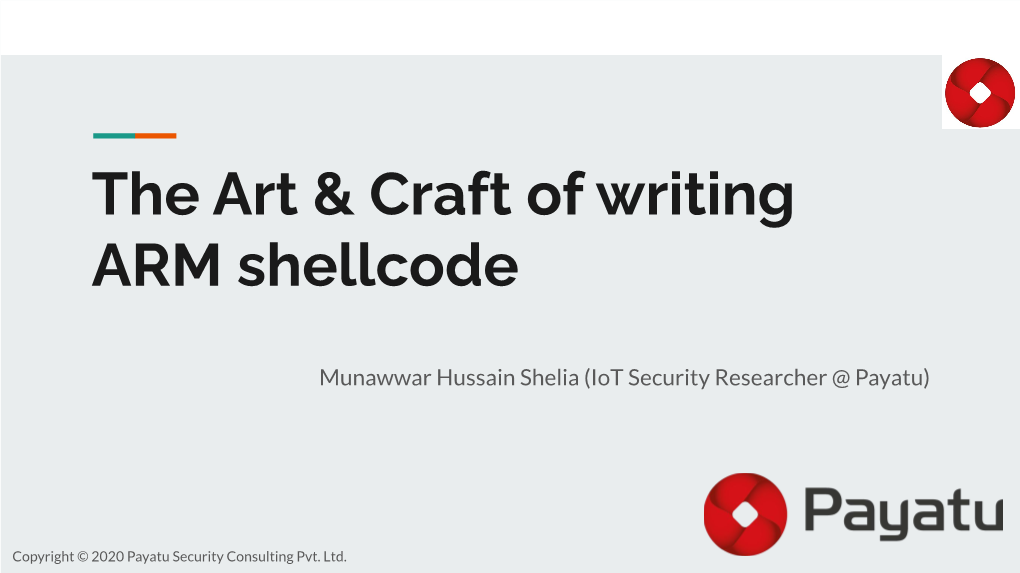 The Art & Craft of Writing ARM Shellcode