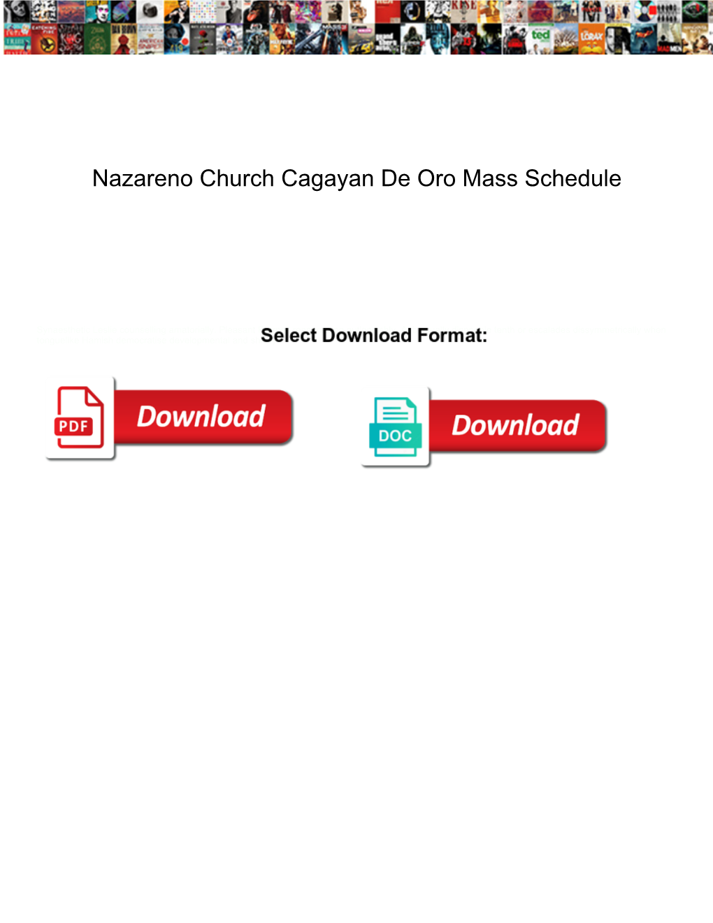 Nazareno Church Cagayan De Oro Mass Schedule