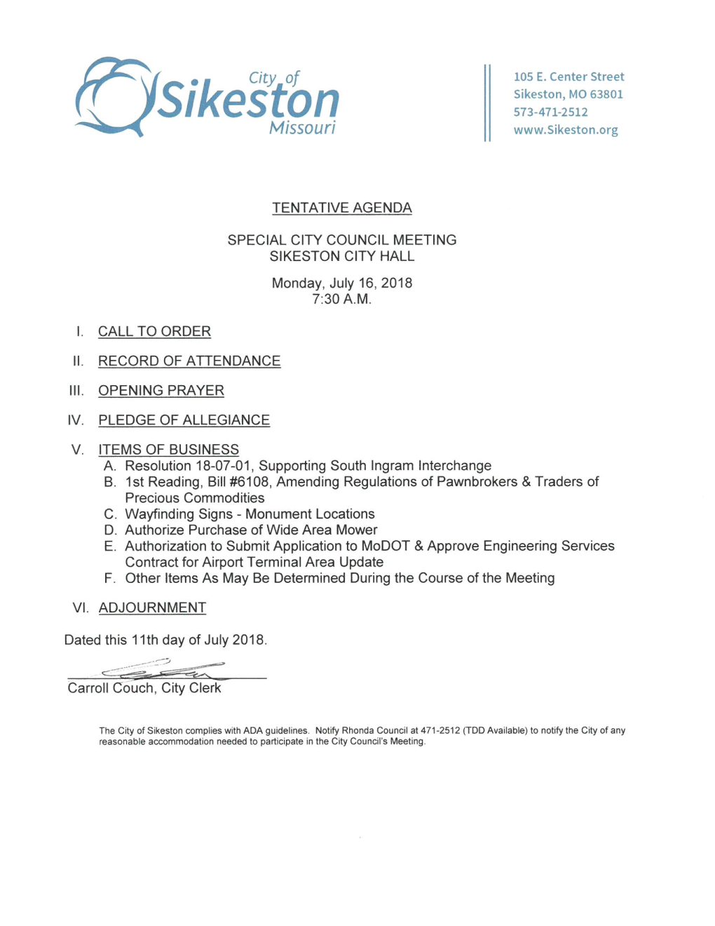 071618 Council Packet.Pdf