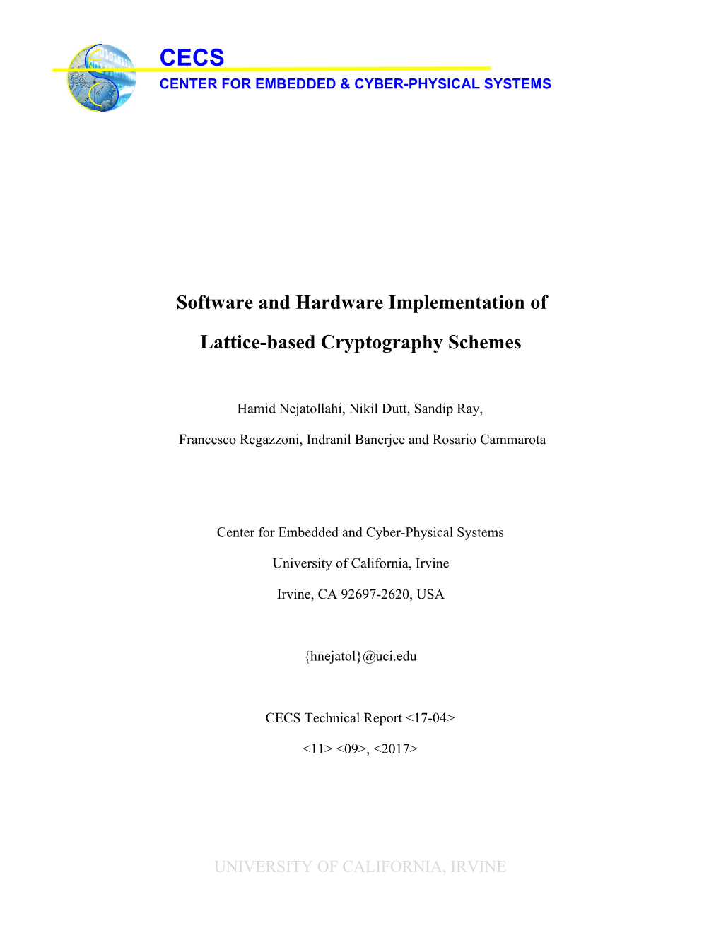 ​Software and Hardware Implementation of Lattice-Based Cryptography Schemes