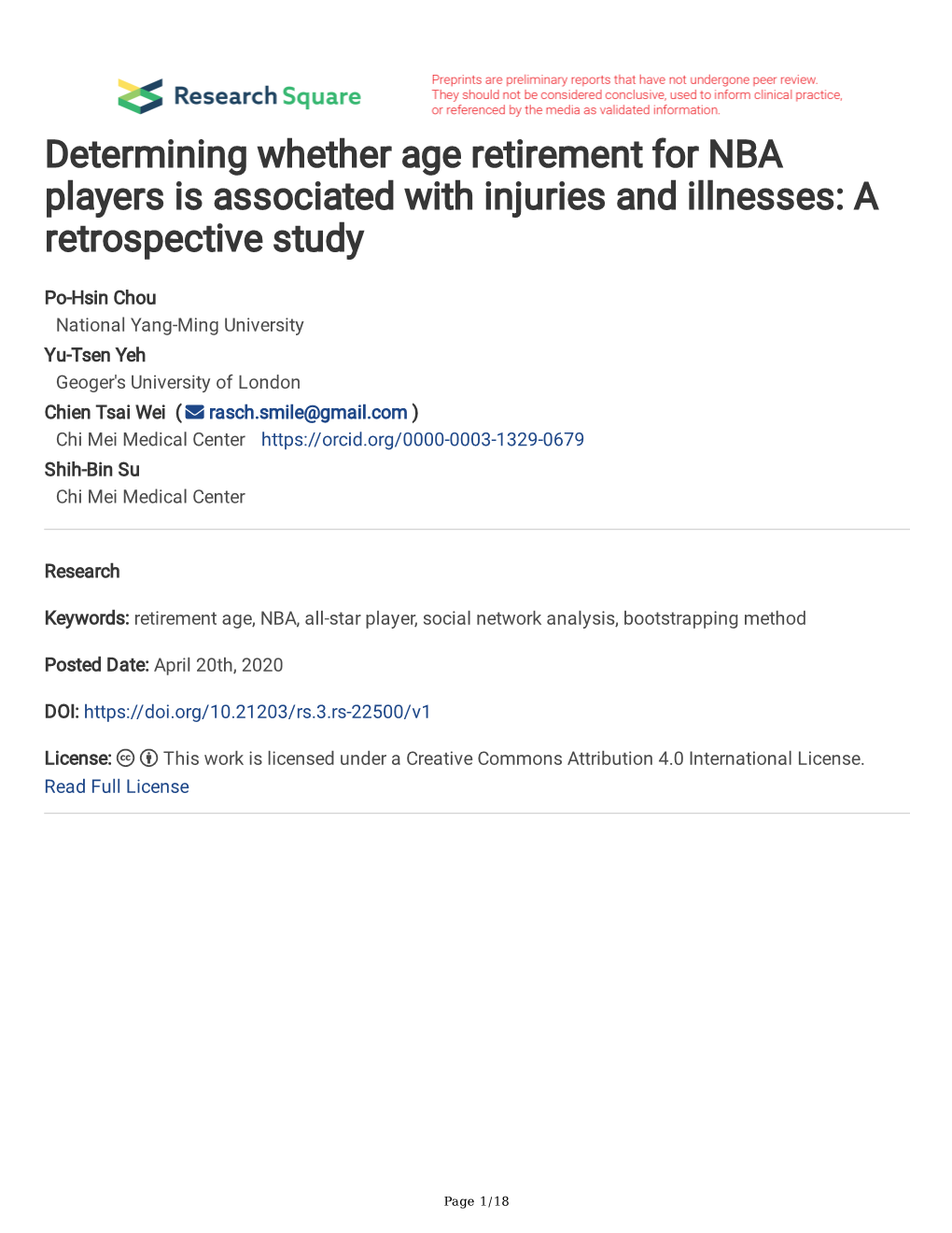 Determining Whether Age Retirement for NBA Players Is Associated with Injuries and Illnesses: a Retrospective Study