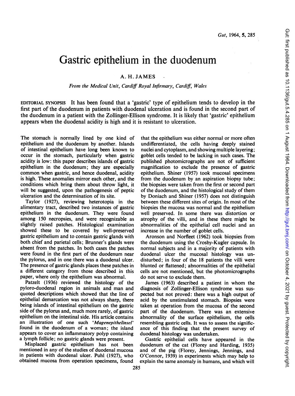 Gastric Epithelium in the Duodenum