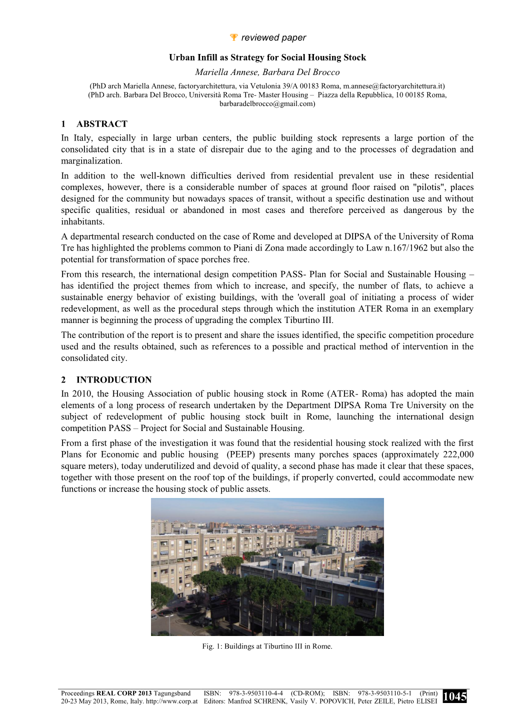 Reviewed Paper Urban Infill As Strategy for Social Housing Stock