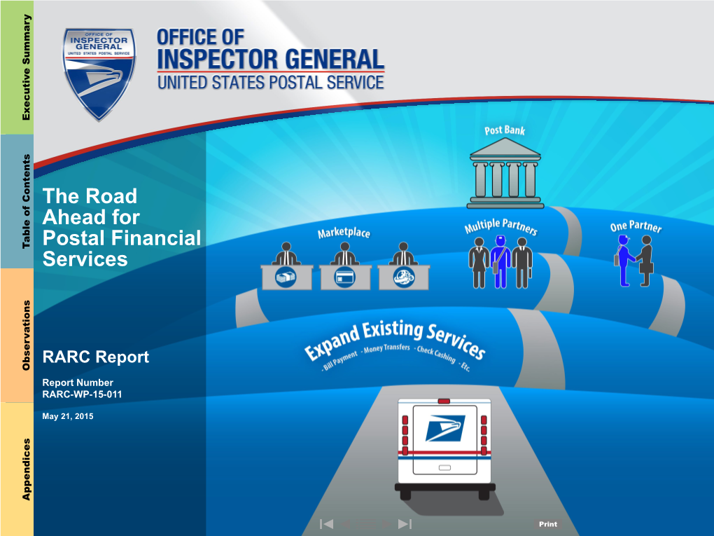 The Road Ahead for Postal Financial Services