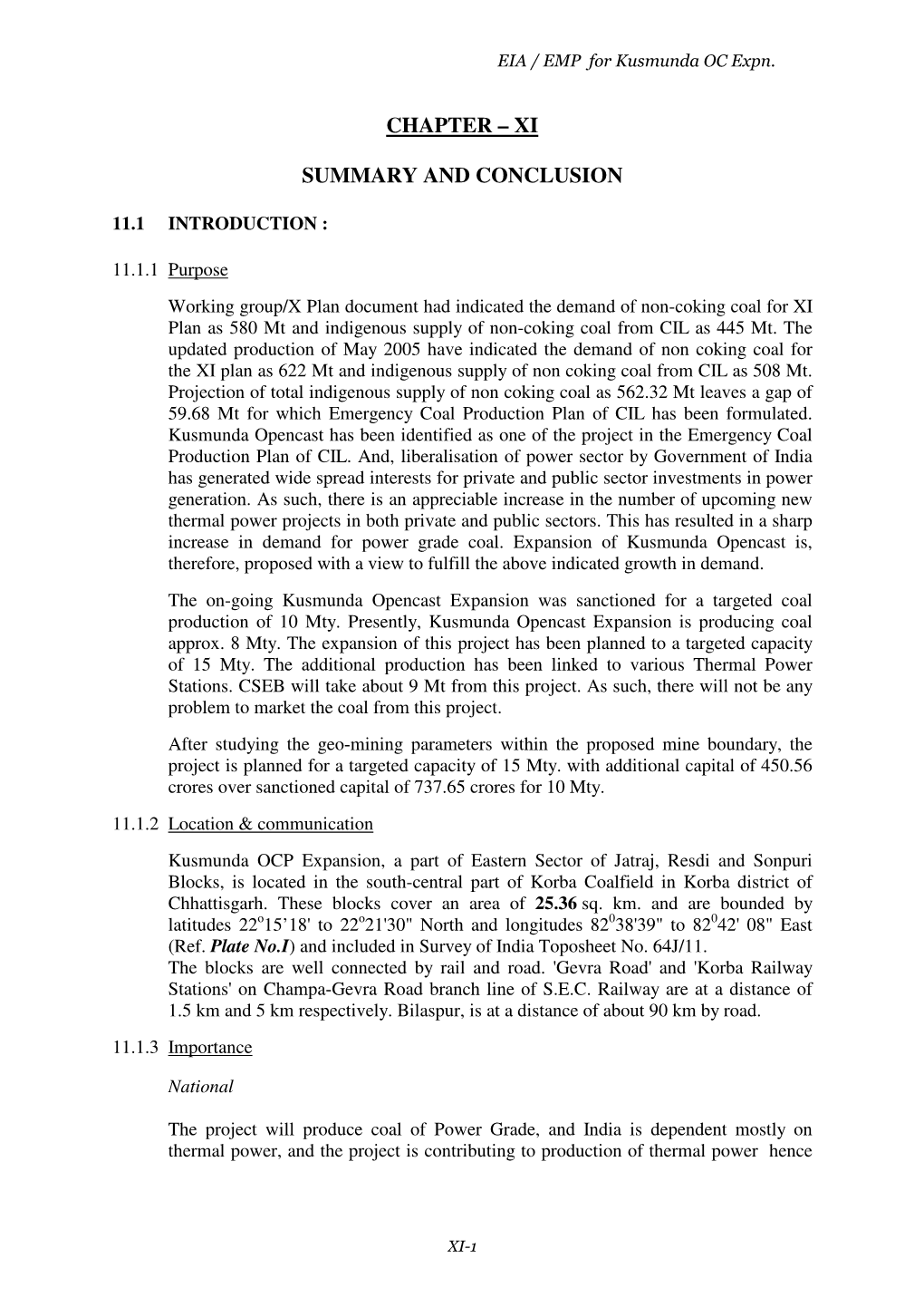 Xi Summary and Conclusion