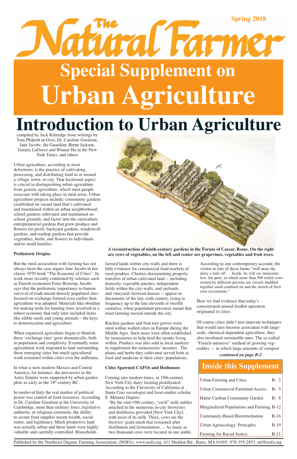 Special Supplement on Introduction to Urban Agriculture
