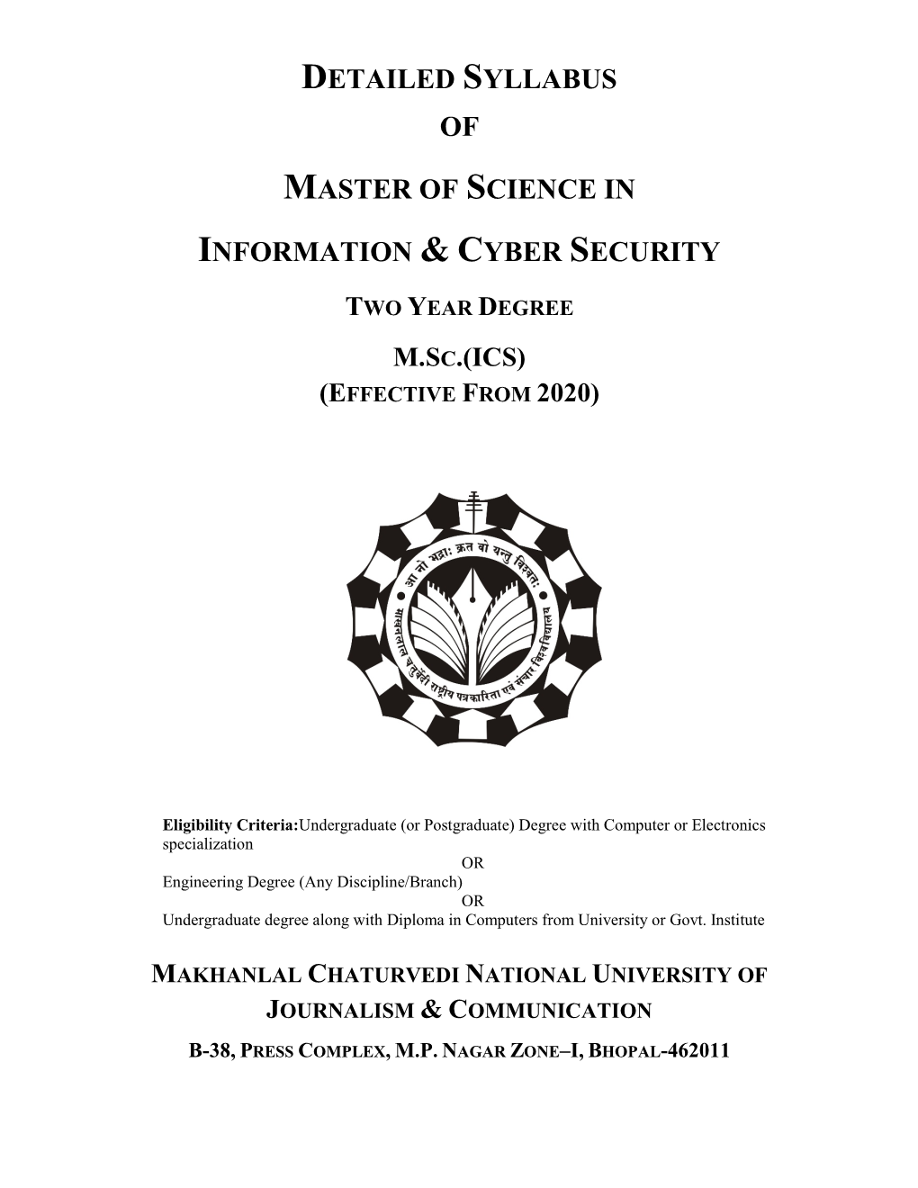 Master of Science in Information & Cyber Security