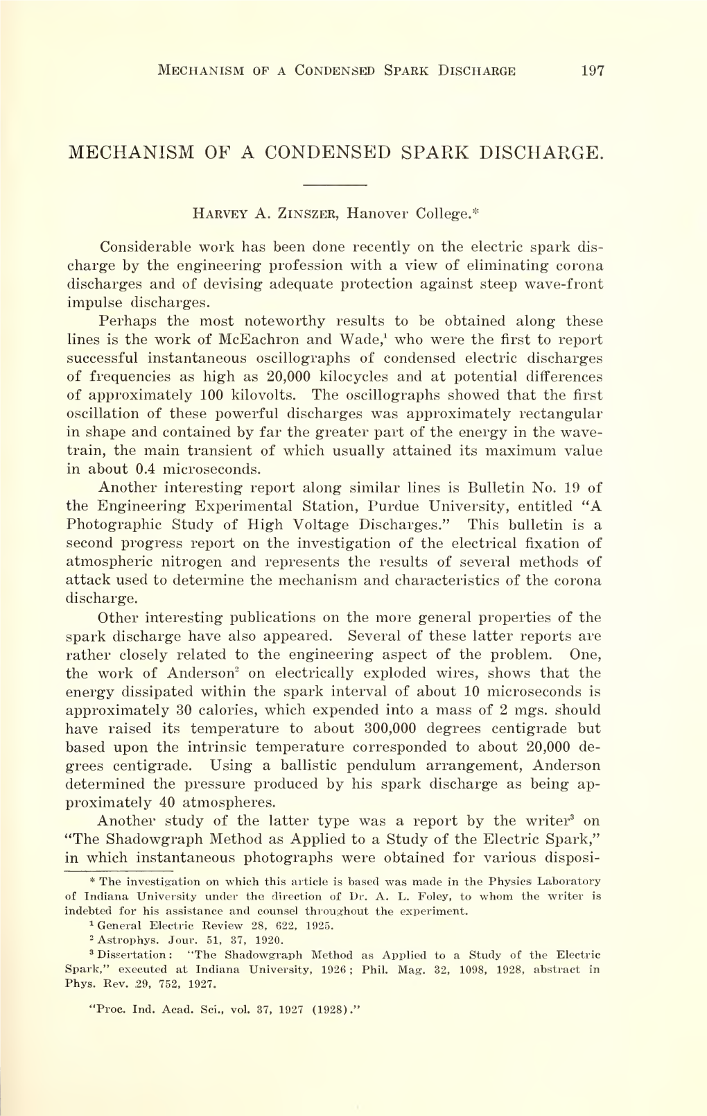 Proceedings of the Indiana Academy of Science