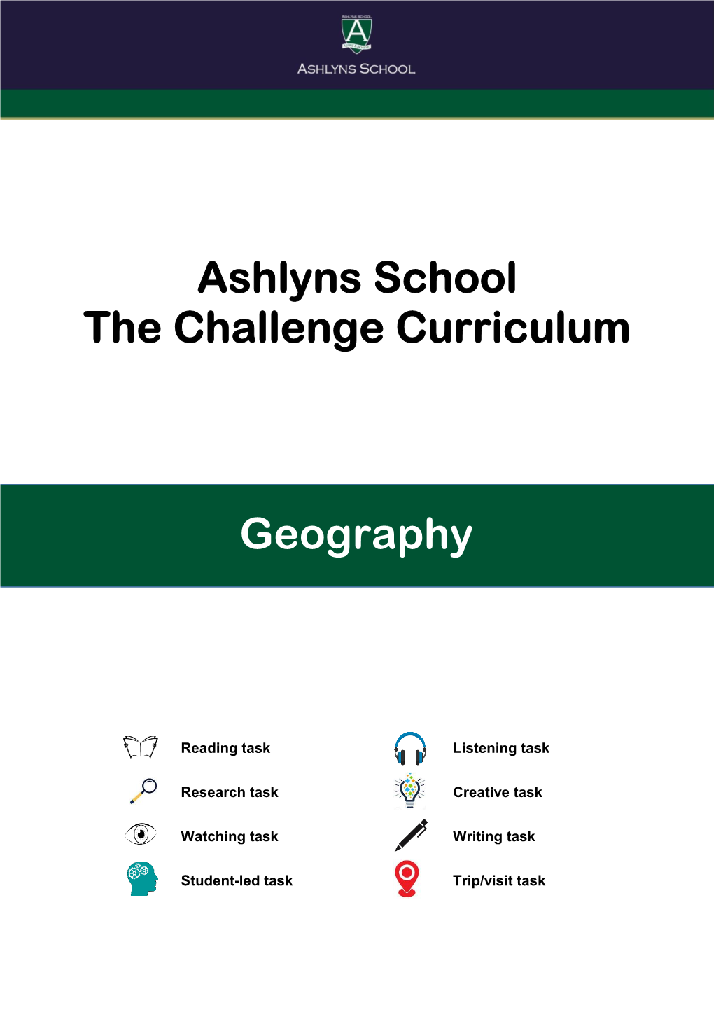 Ashlyns School the Challenge Curriculum Geography
