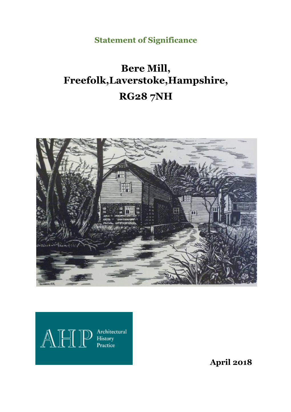 Bere Mill, Freefolk,Laverstoke,Hampshire, RG28 7NH