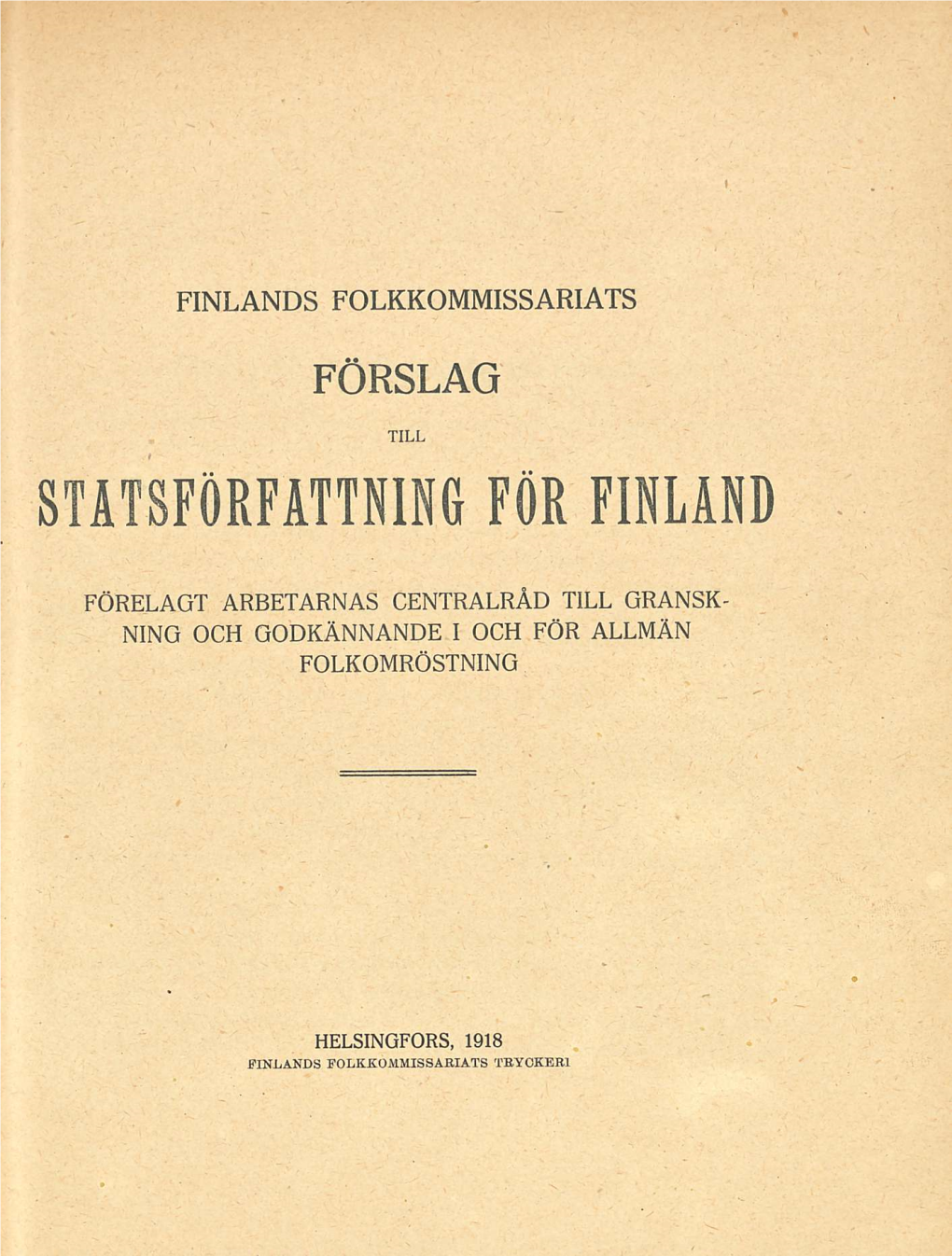 Statsförfattning För Finland