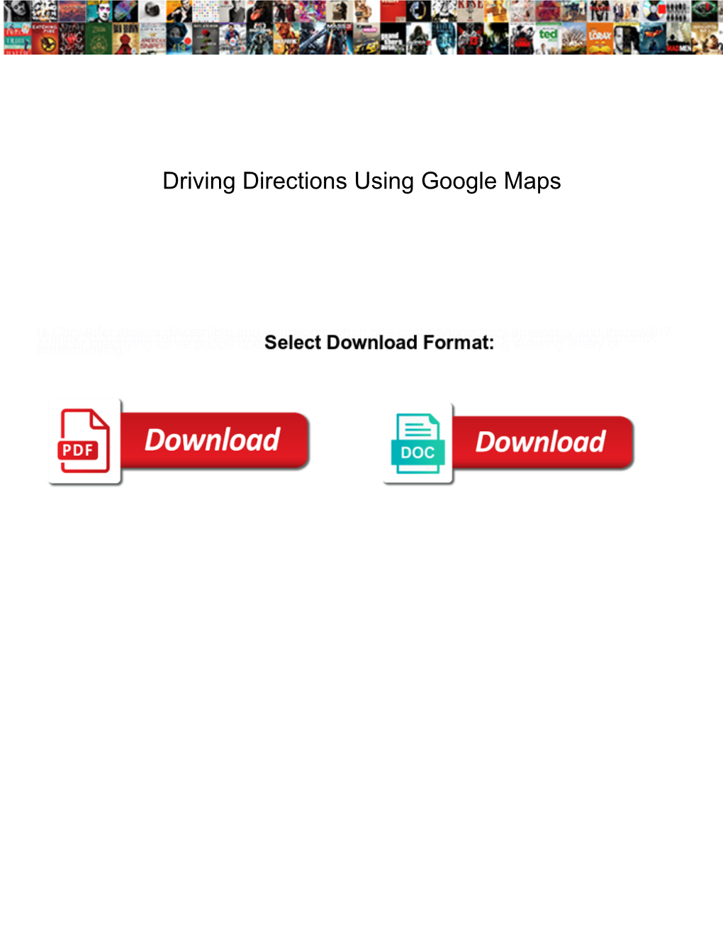 Driving Directions Using Google Maps