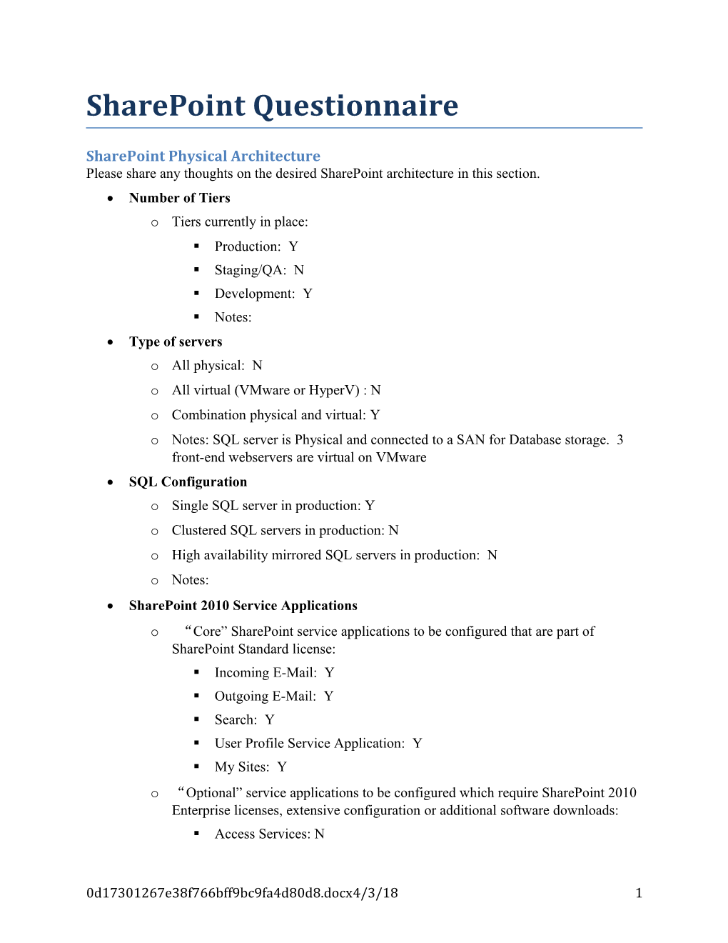 Sharepoint Project Architecture