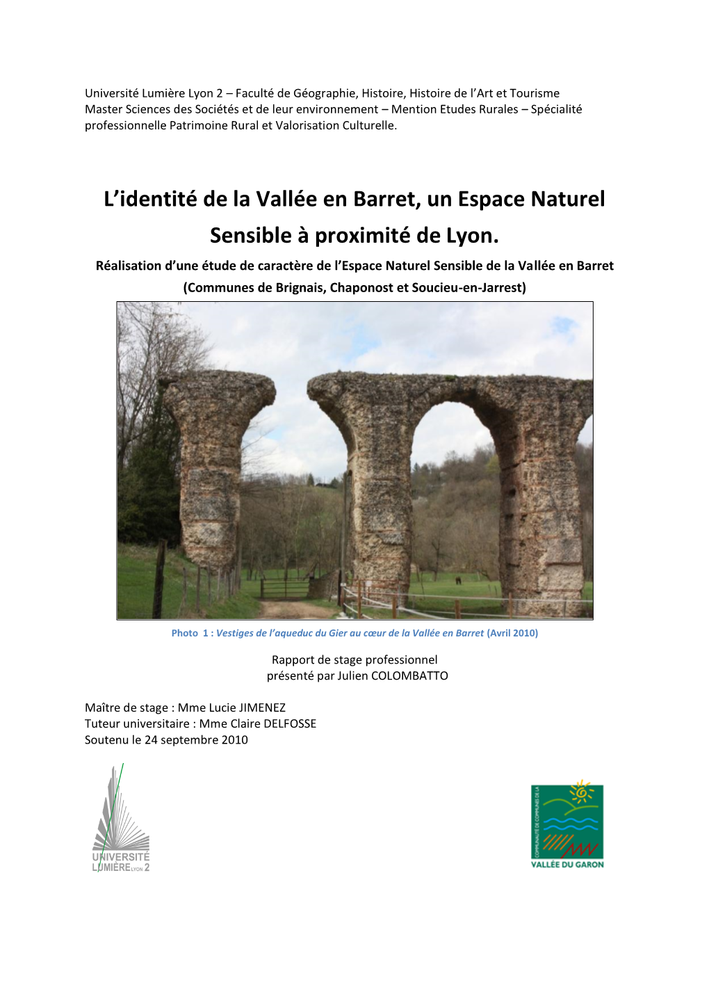 L'identité De La Vallée En Barret, Un Espace Naturel Sensible À Proximité De Lyon