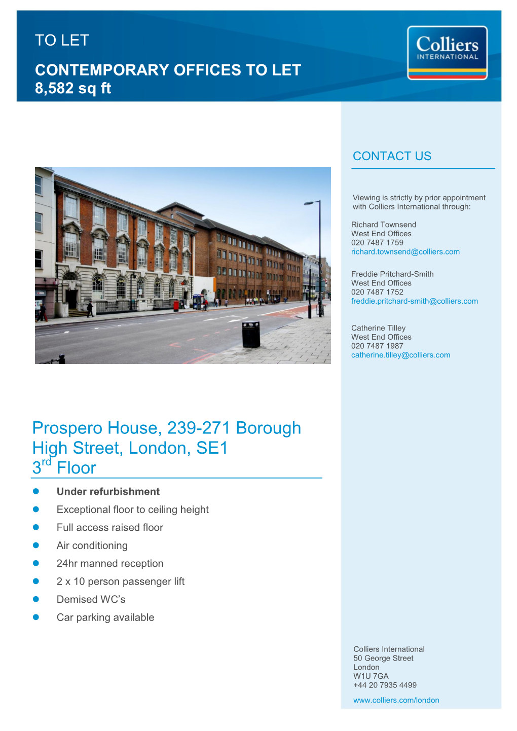 Prospero House, 239-271 Borough High Street, London, SE1 3 Floor