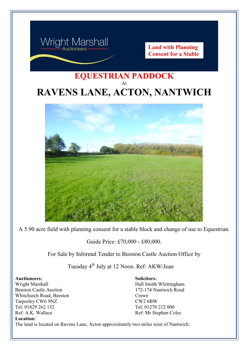 Ravens Lane, Acton, Nantwich