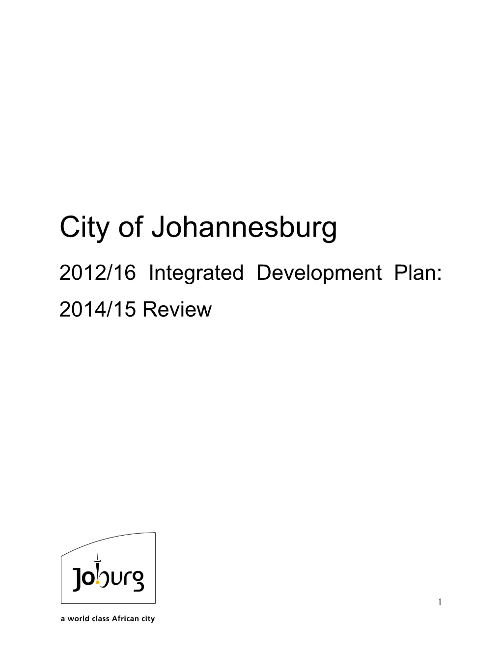 2012/16 Integrated Development Plan: 2014/15 Review