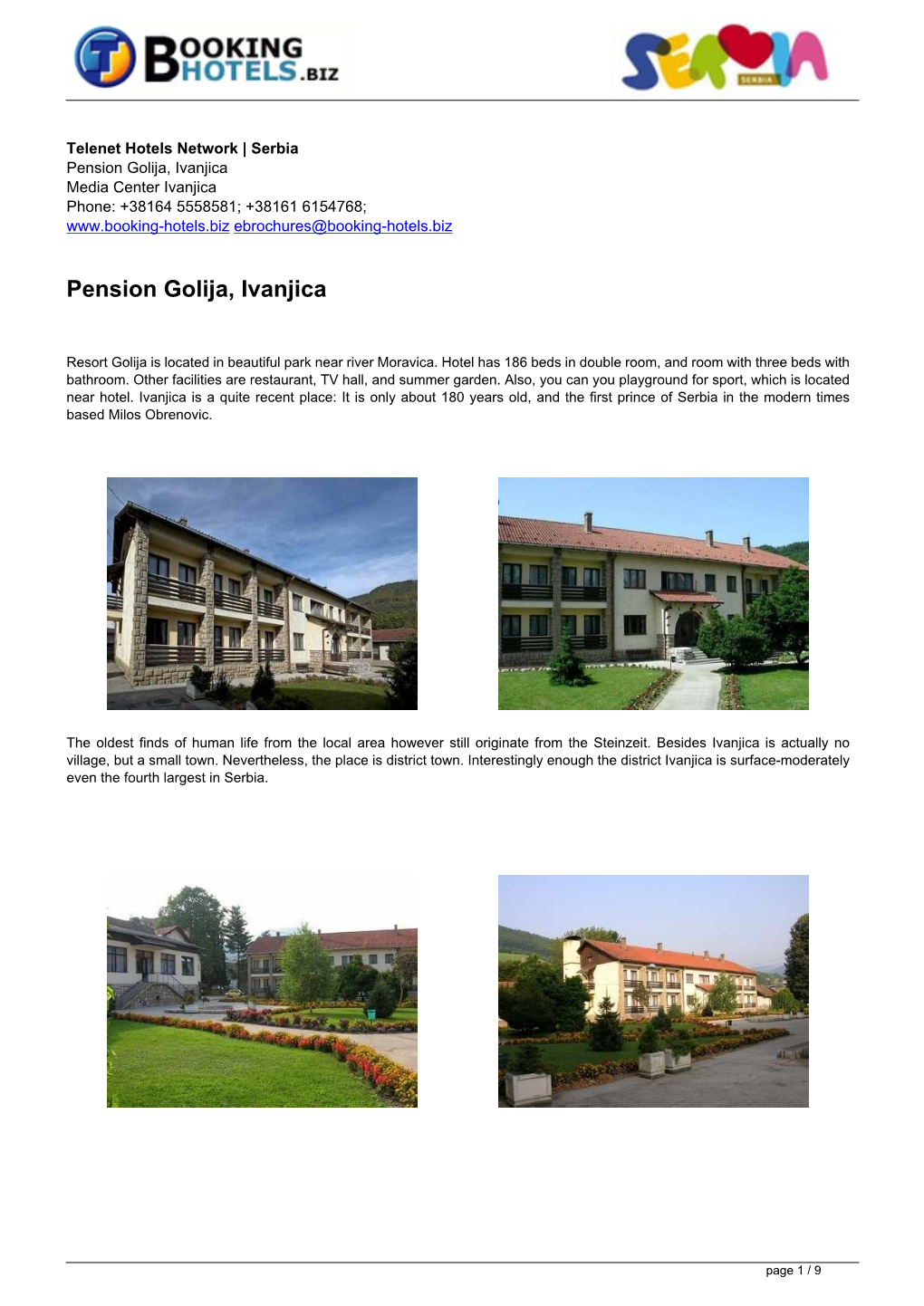 Sq Ebrochures 133 | Pension Golija, Ivanjica