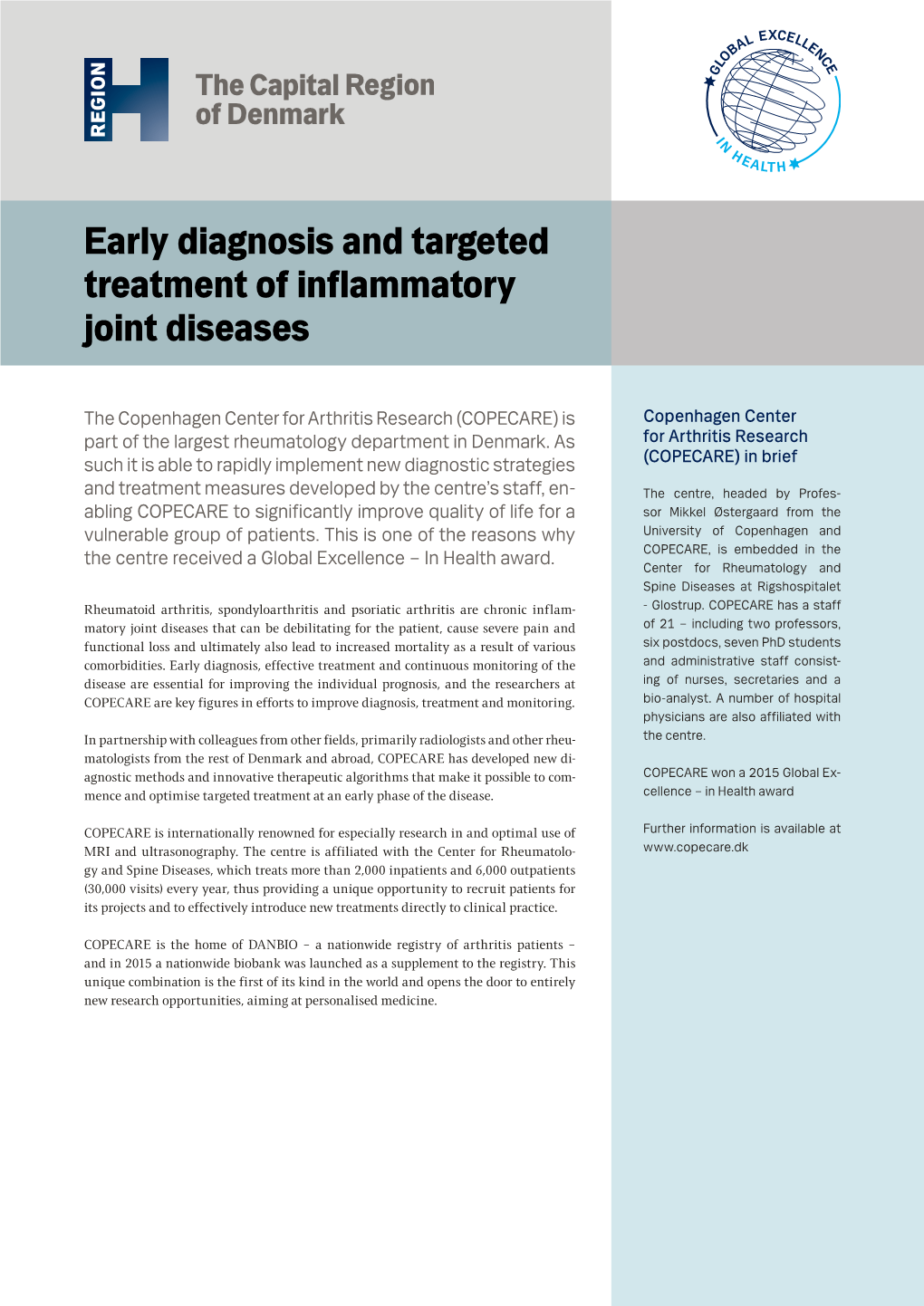 Early Diagnosis and Targeted Treatment of Inflammatory Joint Diseases