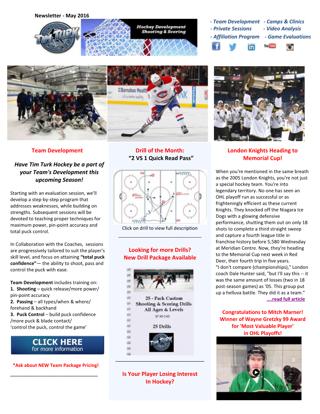 Team Development Have Tim Turk Hockey Be a Part of Your Team's