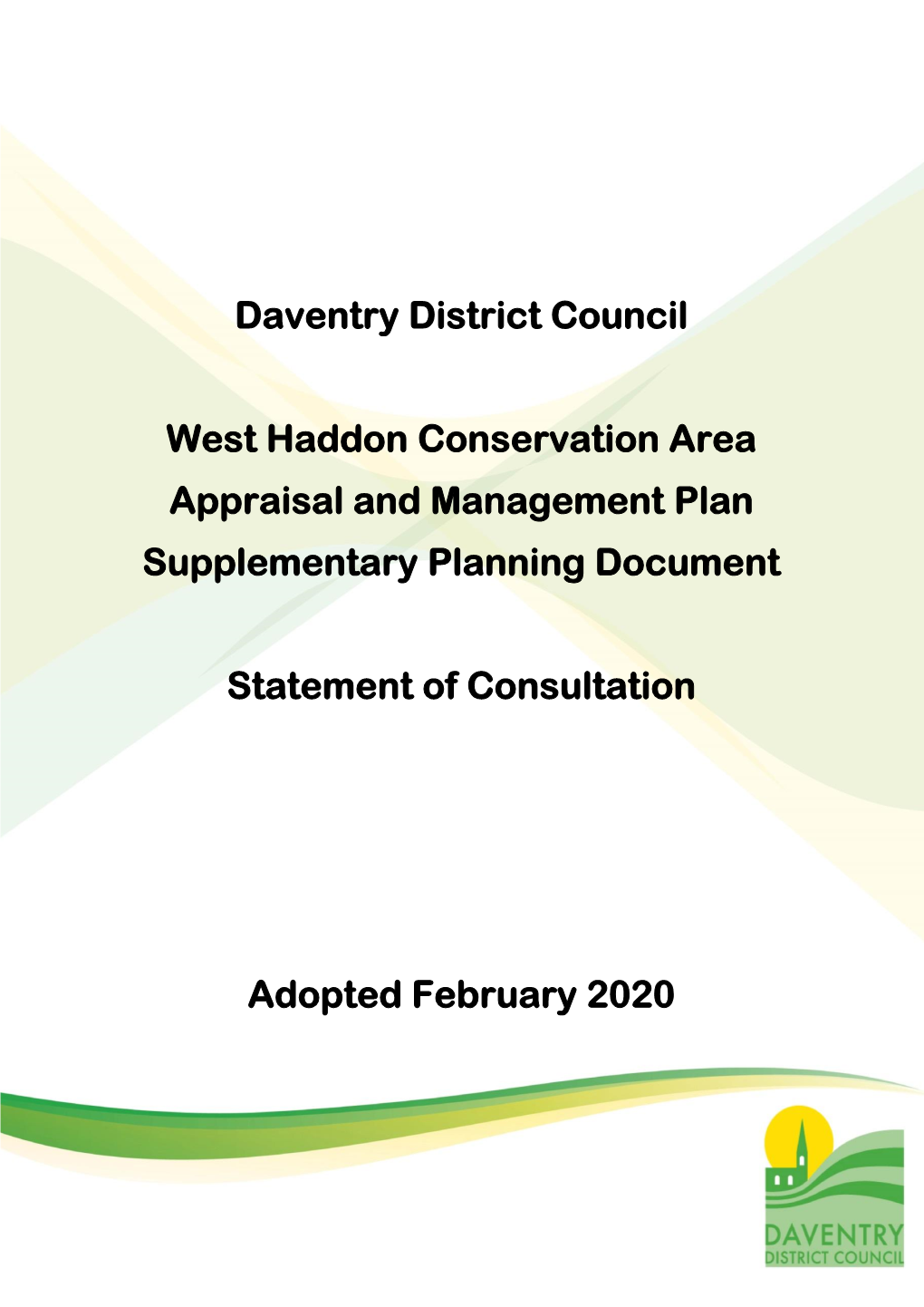 West Haddon Statement of Consultation