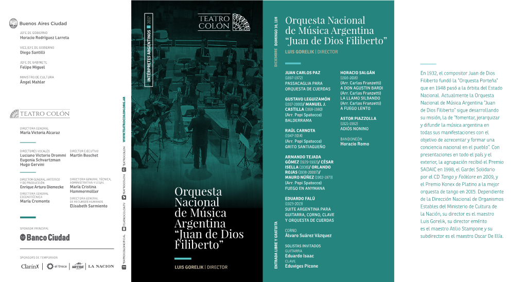 Orquesta Nacional De Música Argentina “Juan De Dios Filiberto”