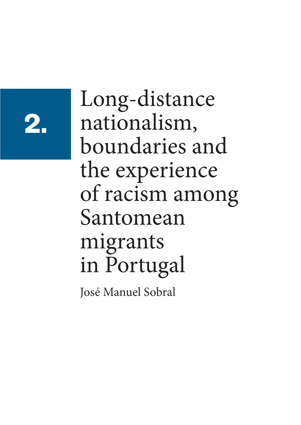 Long-Distance Nationalism, Boundaries and the Experience of Racism 51