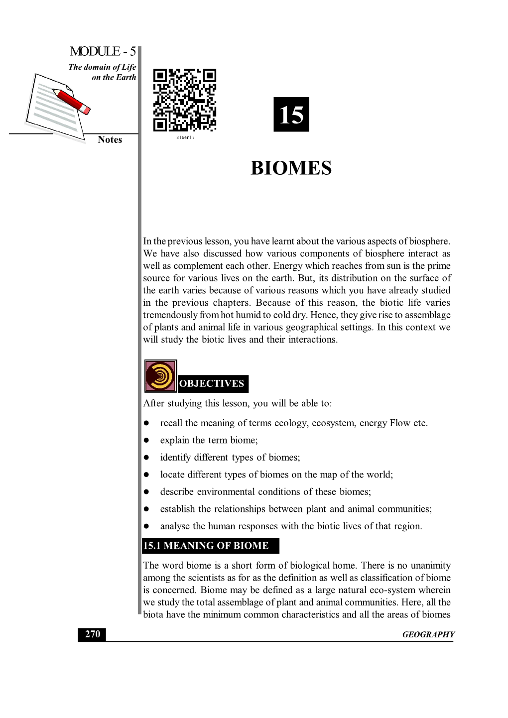 Biomes the Domain of Life on the Earth 15 Notes BIOMES