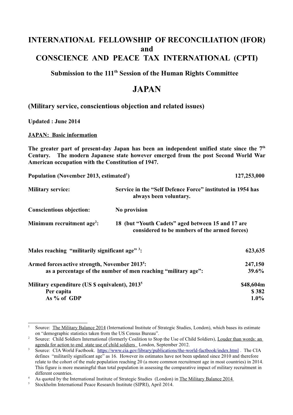 International Fellowship of Reconciliation (Ifor)