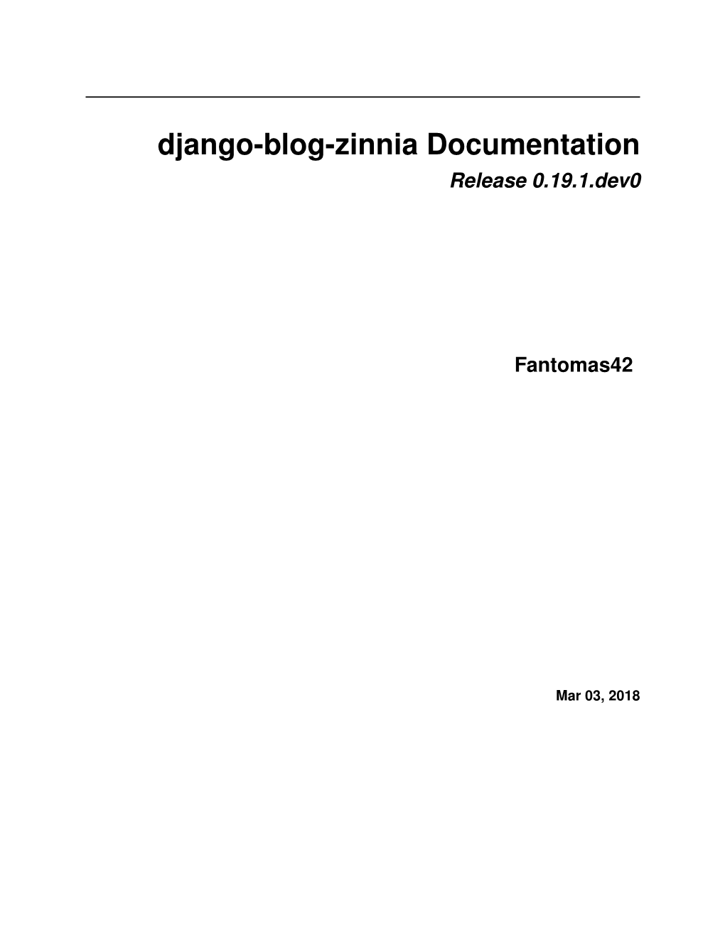 Django-Blog-Zinnia Documentation Release 0.19.1.Dev0