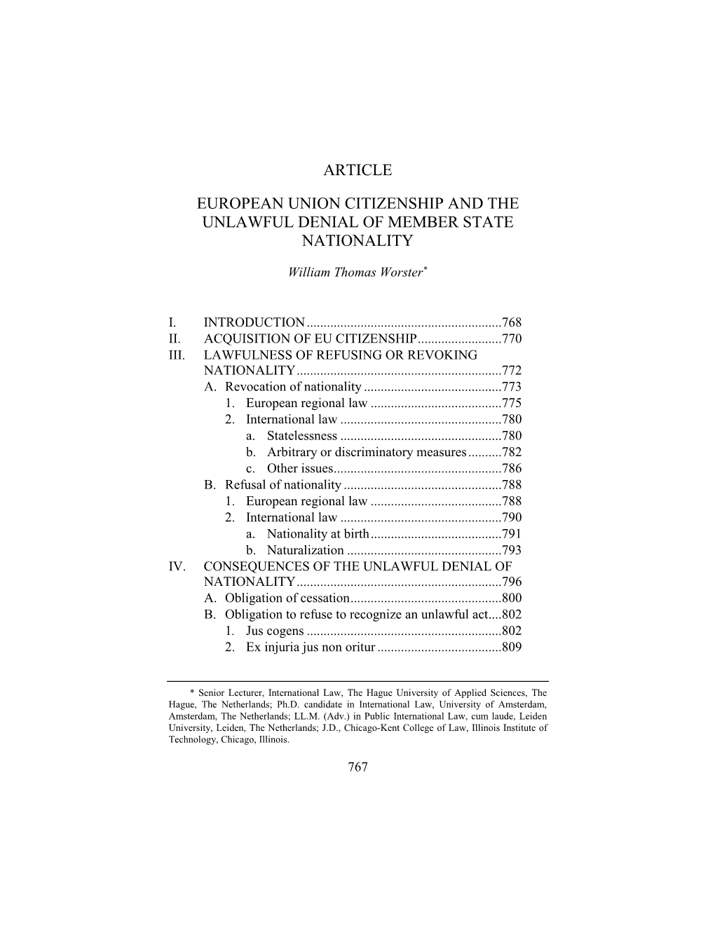 European Union Citizenship and the Unlawful Denial of Member State Nationality