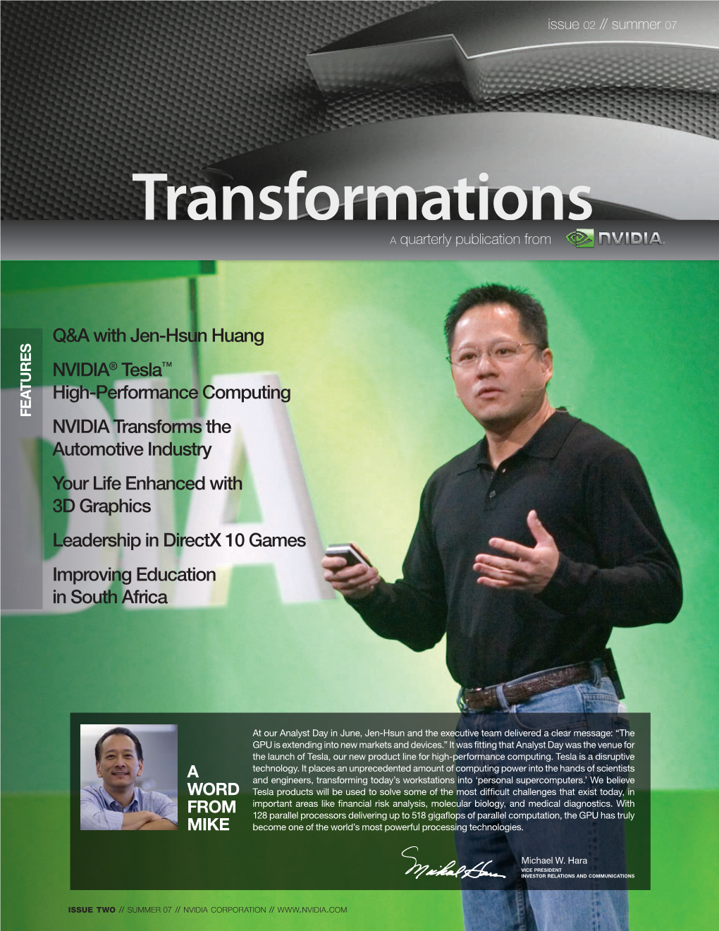 Transformations a Quarterly Publication From