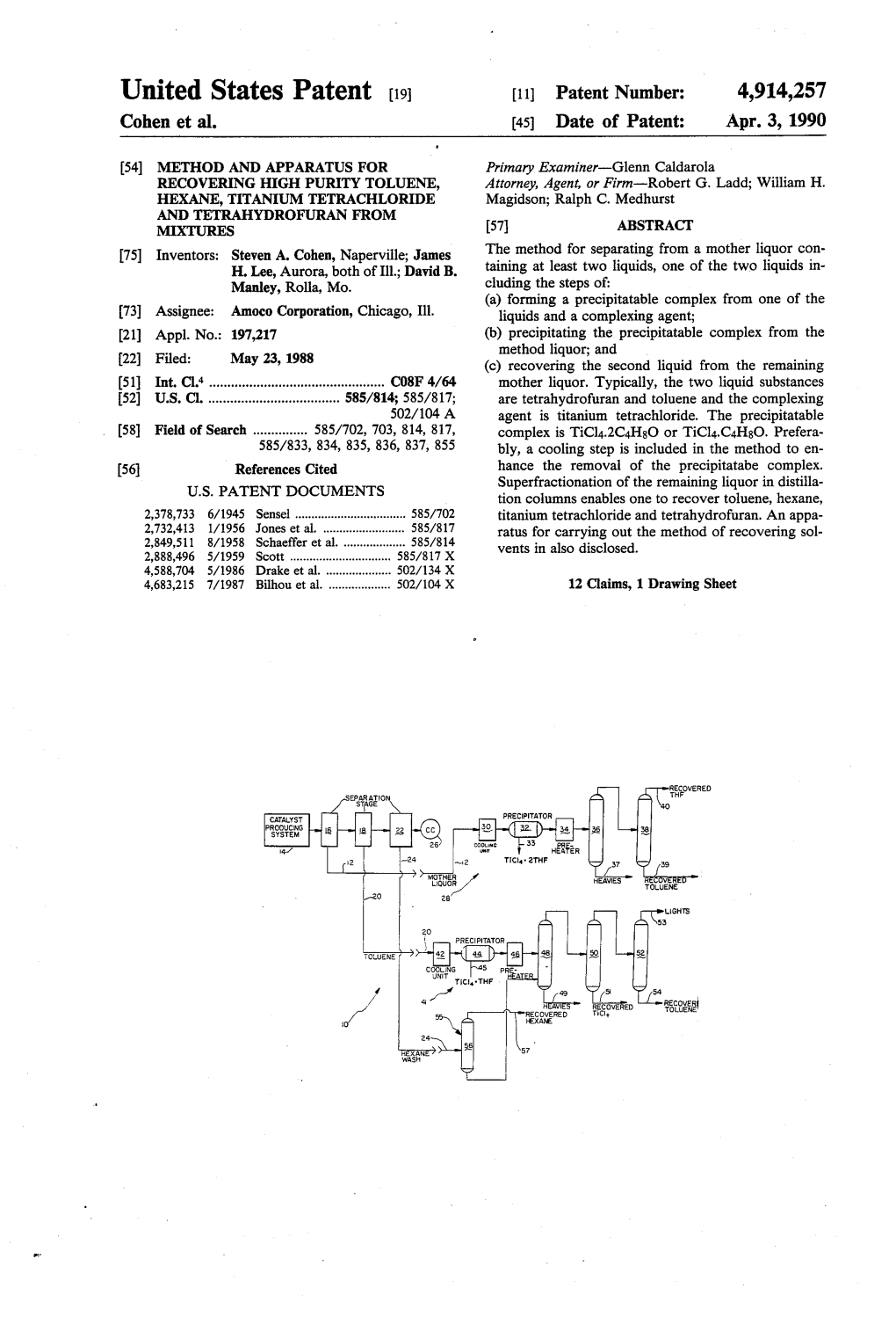 United States Patent (19 11 Patent Number: 4,914,257 S WI