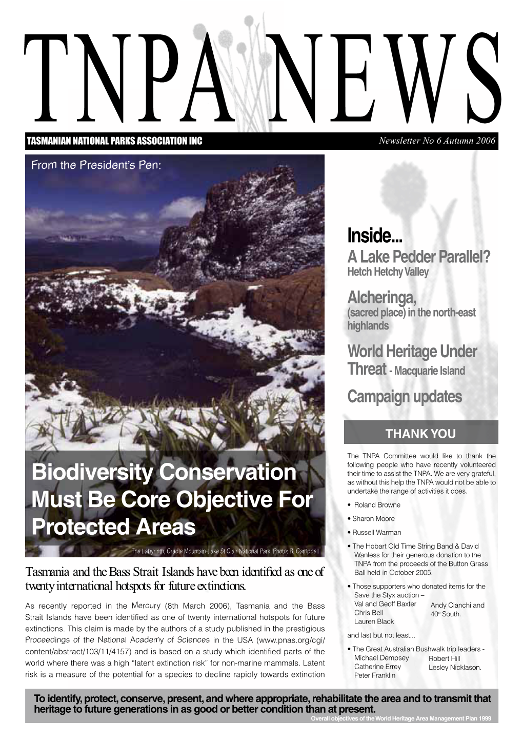 TNPA News TNPA News Is Published Twice a Year